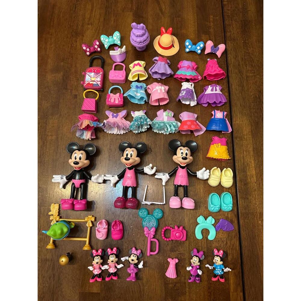 Huge  Toy Lot Mini Mouse Boutique Snap N Style Dolls Clothes Dress Shoes Bows